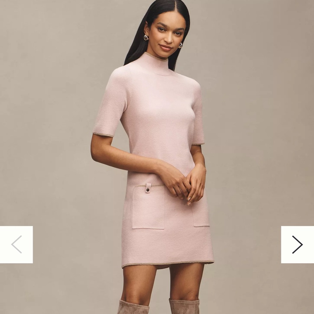Anthropologie-The Annalise Mock-Neck Mini Sweater Dress by Maeve
